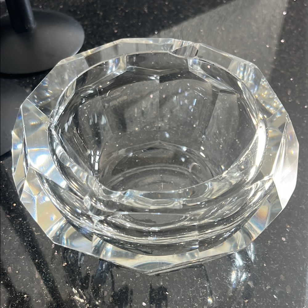 Elegant Crystal Cigarette Cigar Ashtray Circa 1960’s Vintage